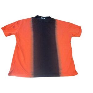 Ninety Percent Mens XS T-Shirt Orange Black Gradient Tie Dye 100% Organic Cotton